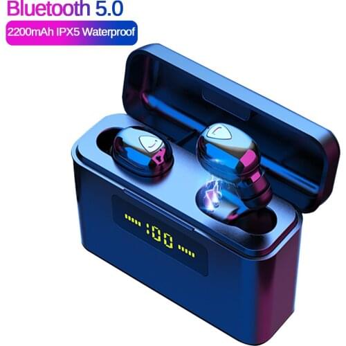 DG509 TWS Bluetooth True Wireless Earphones 5D Stereo Earbuds Mini TWS Waterproof Headfrees with 2200mAh Power Bank