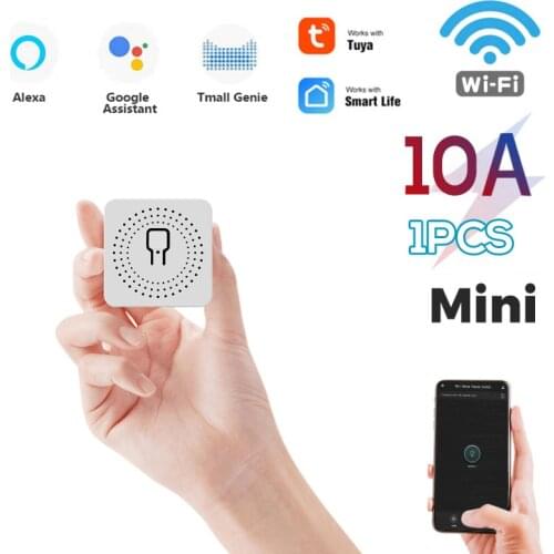 10A MINI Wifi Smart Switch Timer Wireless Switches Smart Home Automation Compatible with Tuya Alexa Google Home