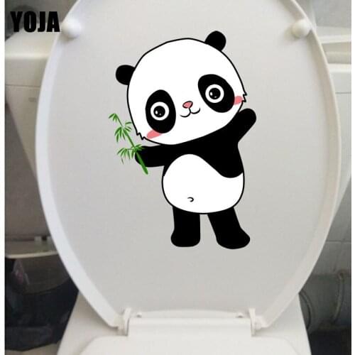 YOJA 14.9X21.8CM A Chubby Panda Wall Sticker Toilet Decal Home Decoration T3-1113