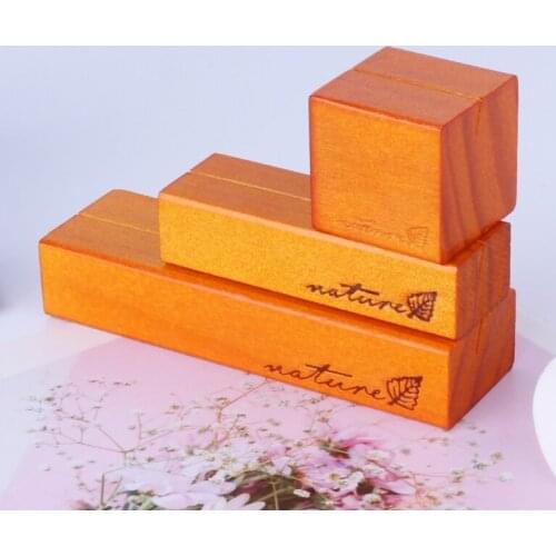 1 Pc Natural Wood Block Clips Paper Photo Picture Card Holder Clamp Stand Table Decor