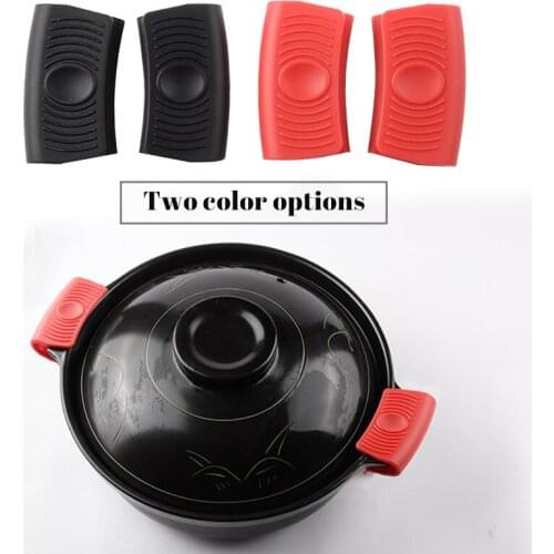 1Pair Pot Ear Clip Anti-hot Silicone Saucepan Handle Cover Pot Non-slipKitchen Tools Microwave Insulation Kitchen Utensil Handle