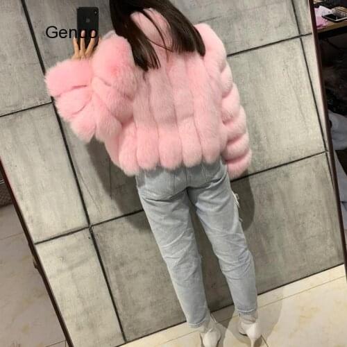 Imitation Fox Fur Jacket Women Faux Fur Overcoat Thicken Fluffy Warm Ladies Luxury Fake Fur Outerwear Plus Size 4Xl