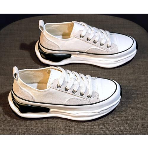 Ladies Vulcanized Shoes Fashion All-match Thick-soled Canvas Shoes Breathable Ultra Light Sports Shoes Casual Shoes Women Sapato