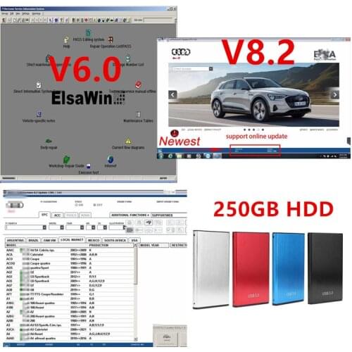 2021 ELSAWIN 6.0 with E T/ K 8 .2 Newest for A-udi for V-W Auto Repair Software Vehicles Electronic Parts Catalogue in 250gb hdd