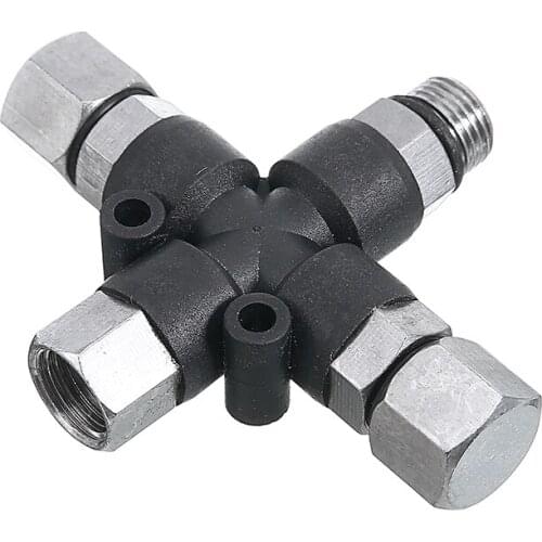 3 Way Air Splitter Fitting Connector 60X48X12mm Airbrush Nail Painting Air Splitter Fitting Connector Spray Tool 1/8"