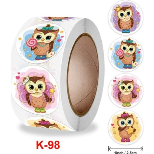 500pcs Cute Animal Unicorn Owl Sticker kid Reward Sticker Gift Decoration Label Teacher Encouragement Student Stationery Sticker