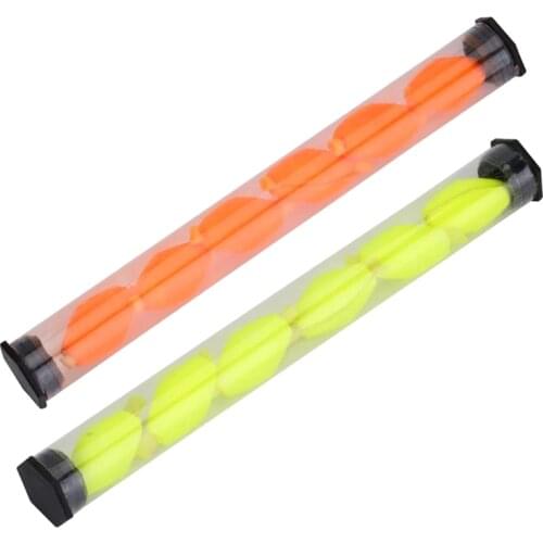 OOTDTY 6Pcs Fishing Float Foam Strike Indicators Shape Tube Highly Visibility For Fly Fishing Accessories Orange/Yellow