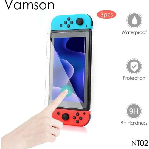 Vamson for Nintendos Switch NS Accessories 1-3PCS Protective Glass For Nintend Switch Tempered Glass Screen Protector NT02