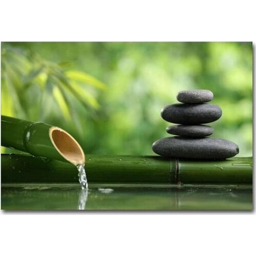 Diamond Painting 5D Full Square Round ZEN Stone and Bamboo Meditational Art Diamond Rhinestone Embroidery Cross Stitch Mosaic