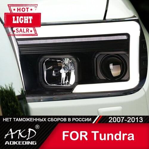 For Car Toyota Tundra 2007-2013 Head Lamp Car Accessory Fog Lights Day Running Light DRL H7 LED Bi Xenon Bulb Headlights