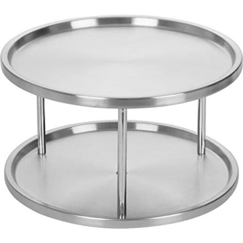 Big deal Spice Rack Stainless Steel Organizer Tray 360 Degree Turntable Rotating 2 Stand For Dining Table Kitchen Counters Cabin