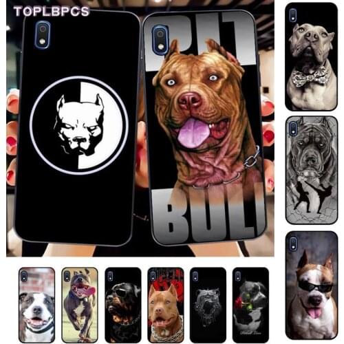 TOPLBPCS Pit Bull Lovely Pet Dog Pitbull Black Cell Phone Case for Samsung A10 20s 71 51 10 s 20 30 40 50 70 80 91 A30s 11 31 21