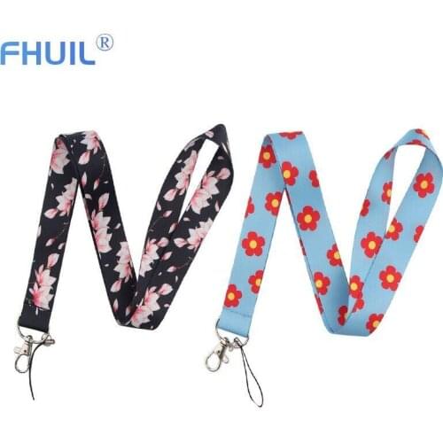 Flower Necklace Lanyard for iPhone Xiaomi Camera USB ID Card Badge Holder USB Hang Rope Lanyards Mobile Phone Straps Neck Strap