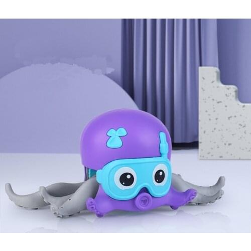 Kids Toys Clockwork Cartoon Cute Octopus Rope Pulled Crawl Land Classic Baby Pool Floating Bath for Children Octopus Toy Water