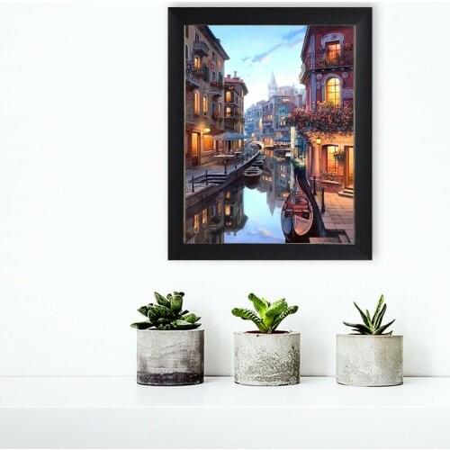 DIY Oil Painting Paint By Numbers"Venice" Acrylic Paint Drawing on Canvas Wall Art Hand Painted Home Decor