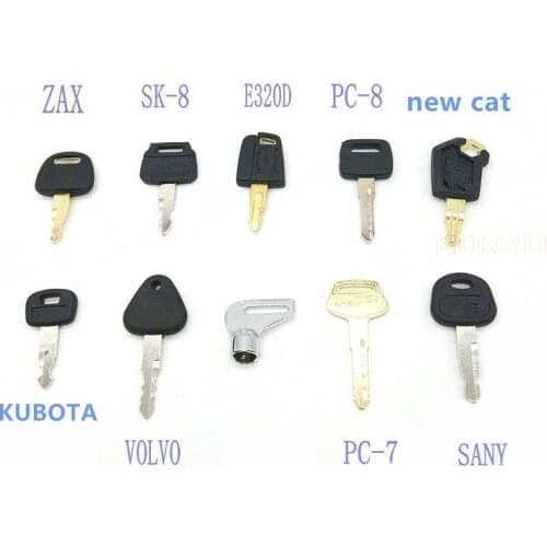 For CATERPILLAR CAT KOMATSU PC KOBELCO SK XCMG HYUNDAI VOLVO HITACHI LIUGONG CLG Full car key ignition key excavator accessories