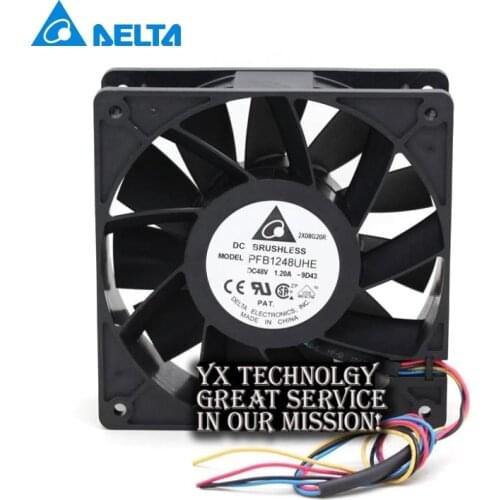 For Delta PFB1248UHE 120*120*38mm 120mm 12038 48V 1.20A four winds of wire PWM cooling fan
