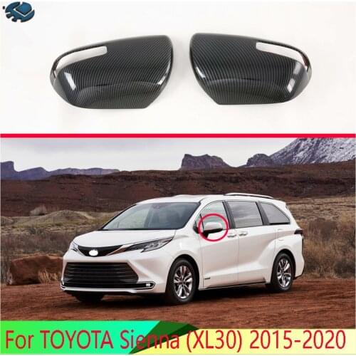 For TOYOTA Sienna (XL30) 2013-2020 ABS Chrome Door Side Mirror Cover Trim Rear View Cap Overlay Molding Garnish