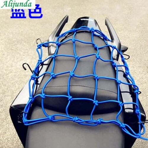 Cargo Net with 6 Adjustable Hook Stretch to 30x30cm Latex Bungee Material for Motorcycle