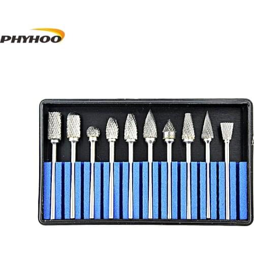 10 Pcs/Set Carbide Rotary File Wood Drilling Carving Cutter Tools Engraving Tools
