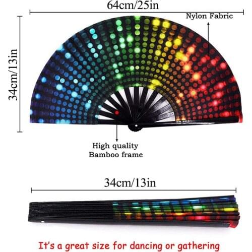 Chinese Folding Fan Art Craft Gift Wedding Dance Hand Fan Colourful Handheld Fans Home Decor Performance Accessories