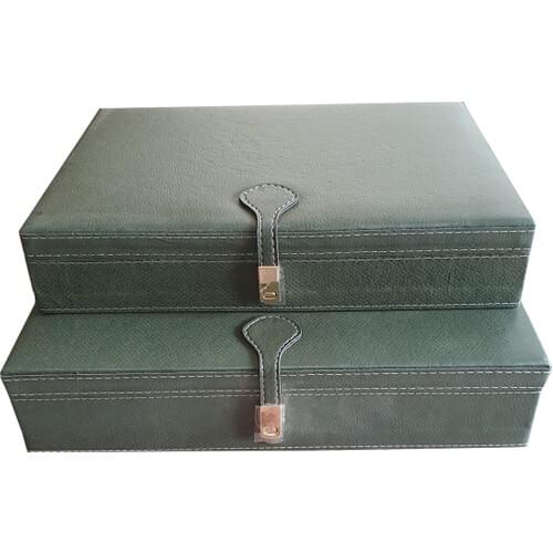Adalinhome Leather Accessory Box 2'li Set 12 and 4 Eyes