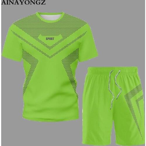 2021 Summer Fashion Short Mens Sets Tracksuit Suit Motion Element Man Sportswear 2-Piece Set T-Shirt Shorts Can Separate Sell