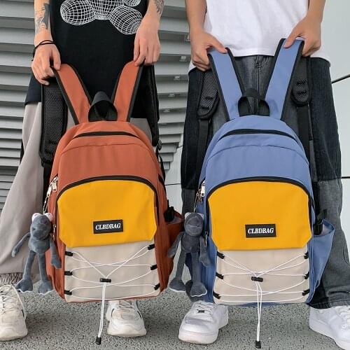 Fashion Womens Backpack Student School Bags For Girls Contrast Color Travel Bag