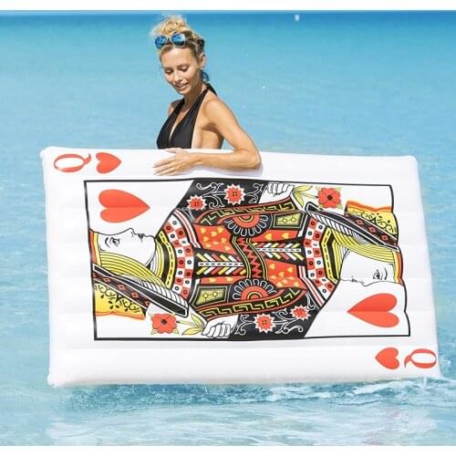 Queen of Hearts Pool Float Inflatable Swimming Ring Air Mattress Floating Row Indoor Outdoor Swimming Rest Bed Pool Party Toys