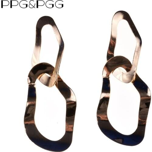 PPG&PGG New Punk Curve Twisted Geometric Stud Earrings For Girls Irregular Earrings For Women Vintage Simple Jewelry Wholesale