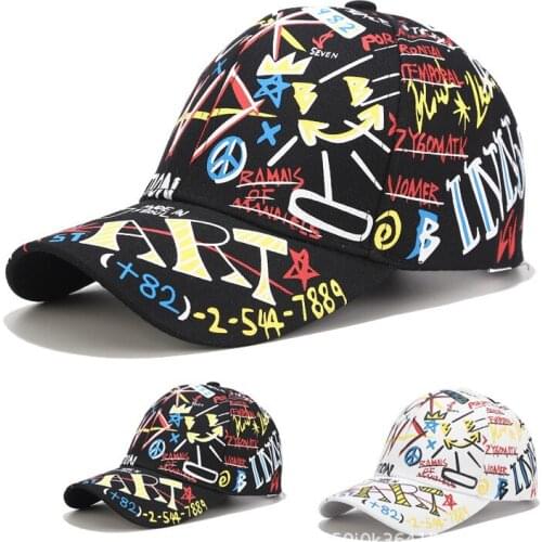 Men And Women Spring And Summer Baseball Cap American Cross Border Graffiti Hat Outdoor Fashion Women Hats Ponytail Baseball Cap