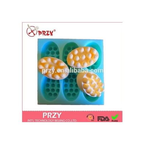 Wholesales 6hole Massage Beads Soap Mold Soap Tray Silicone Cake Pan Chocolate Soap Pudding Hansmade Silicone Moulds PRZY Pr246
