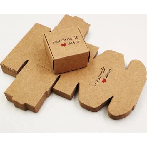 50pcs 4*4*2.5cm Aircraft Brown Gift Packaging Kraft Paper PackingBox Handmade Love Wedding\Crafts\Cake\Handmade Soap\Candy boxes