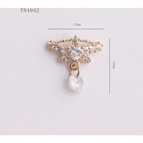 5pcs Butterfly Love zircon pendant nail art decorations crystals nails accessories nail rhinestones nail charms nails art TN4942