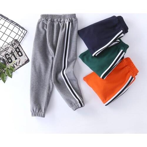 2021 spring and autumn new boys and girls casual pants elastic foot mouth side stretch pants manufacturers direct