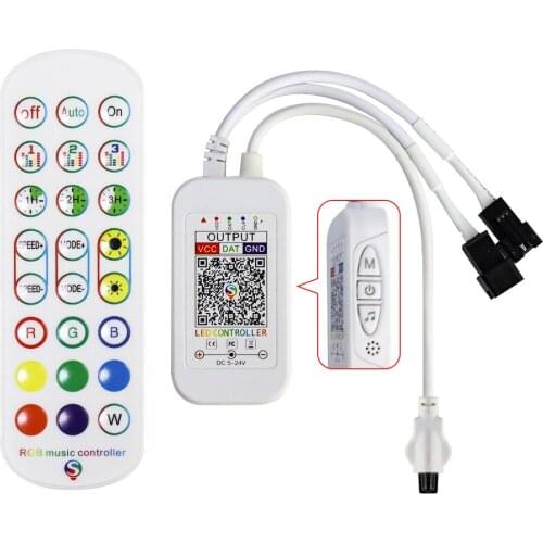 RGB Controller for LED Strip Lights DC5-24V APP / Remote / Music Control for SMD5050 2835 Works with Alexa and Google Home