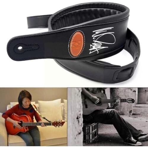 Electric Guitar Strap Length Adjustable Thickening Super Soft Leather Accessories Strap PU Widening Guitar V0B4