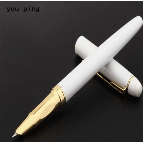 High Quality Student Financial office Metal 7035 White Fine Nib fountain pen ink school supplies