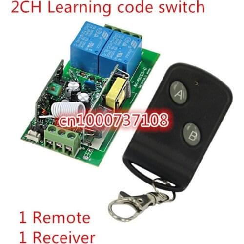 SG post AK-RK02S-220 Learning code 2CH AC220V relay switch ,RF datigal remote controller + receiver board