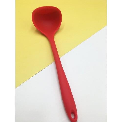Silicone Spoon Tablespoon Tableware Heat-Resistant Non-Stick Utensil Ladles Soup Spoons Meal Dinner Scoops Kitchen tool
