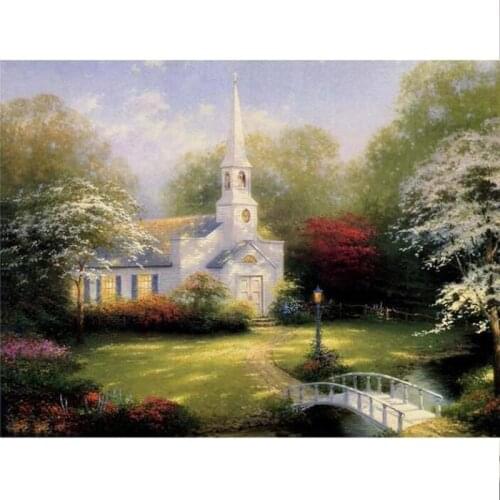VOGUE Diamond embroidery Pagoda Manor Diy Diamond painting 60*45cm Full coverage square diamond mosaic rhinestones Landscape