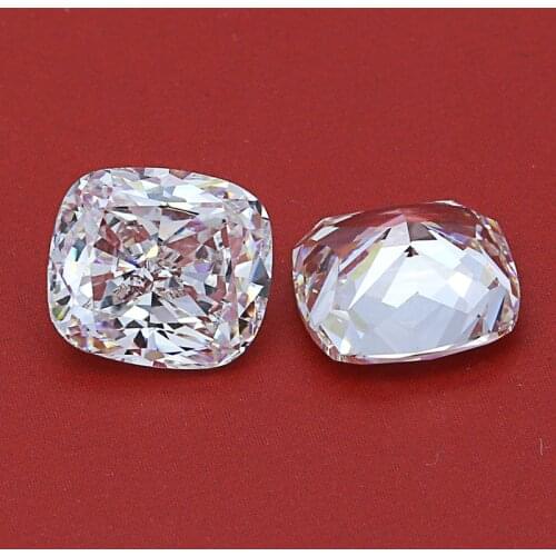 High quality ice cut cushion shape zircon loose square artificial cubic zirconia in synthetic gemstone