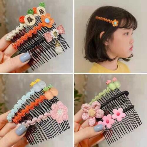 2021 hildren combs Broken hair clip Hair crusher Cute bangs Lovely inserted comb Animal fruit plant accessories for girl gift