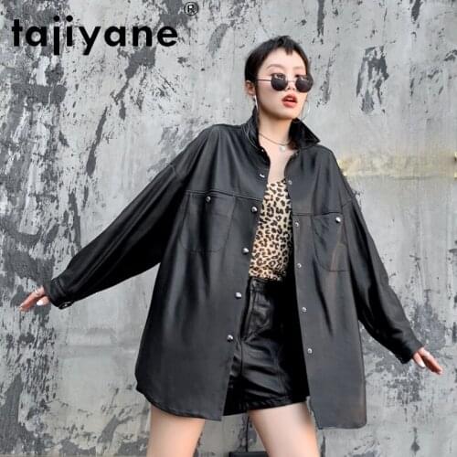 Tajiyane Real Leather Jacket Women Genuine Sheepskin Clothing Female Autumn Long Coat Womens Korea Loose Clothes Jaqueta HLY08