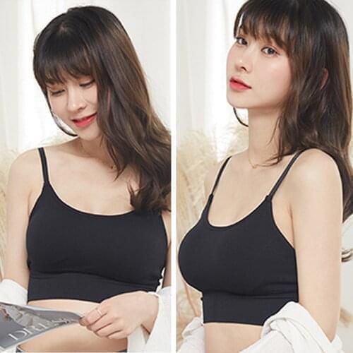 Q Lingerie Fitness Bra Camis Cotton Bralette Brassiere Wireless Sport Top Underwear Women Tube Top Push Up Bra Cropped Top