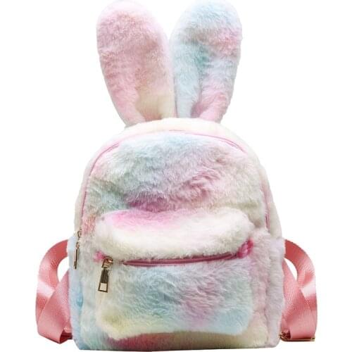 Women backpack Korean ladylike VELOUR Rabbit ears bag small fresh purse phone bag mini backpack