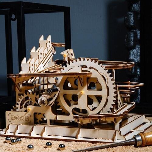 1set Track Series Base Fortress Hub Ladder Wooden Handmade Three-dimensional Puzzle Creative Assembling Toy Mold