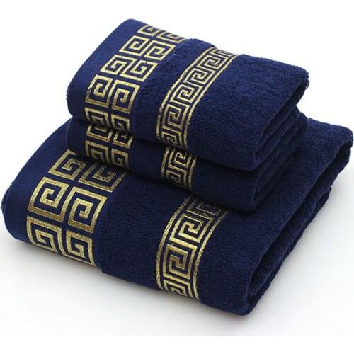100% Cotton Towel Set Bathroom Geometric Pattern Bath Towel For Adults Face Hand Towels Terry Washcloth Travel Sport Towel