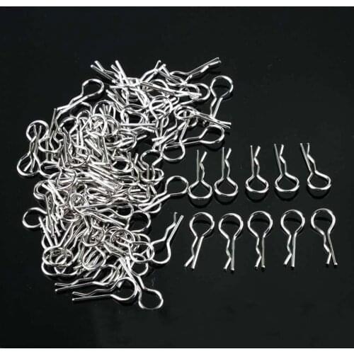 100pcs/pack,Stainless Body Housing Clip Pin For HSP RC 1/10 Car Buggy Truck HSP Traxxas Vehicles, Housing Latch R buckle
