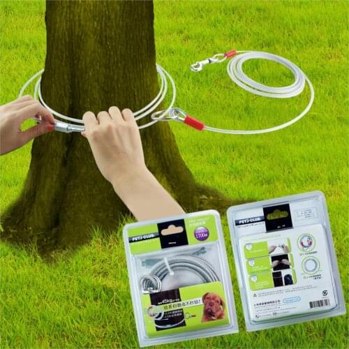 2018 outdoor 3.5m steel wire Dog rope+ 2.5m around the tree rope Convenient, safe dog chain suitable for below 45kg dog